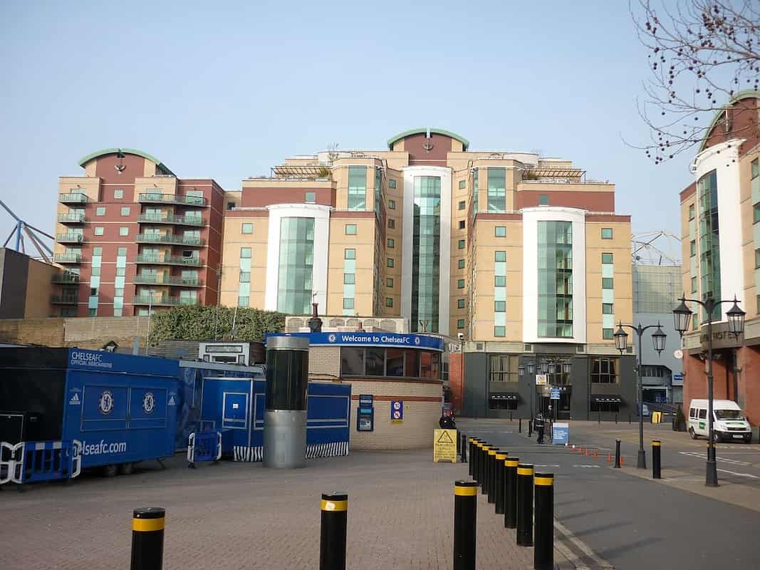 East entrance of Stamford Bridge stadium, London
