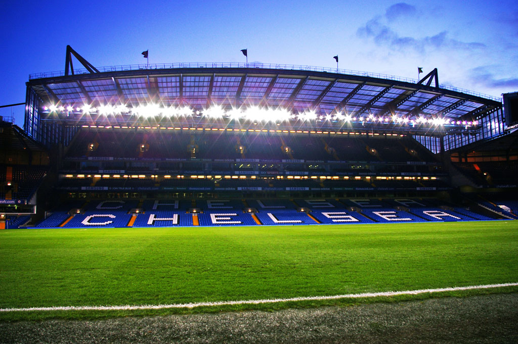 View of the West Stand at Stamford Bridge, taken from the lower East Stand