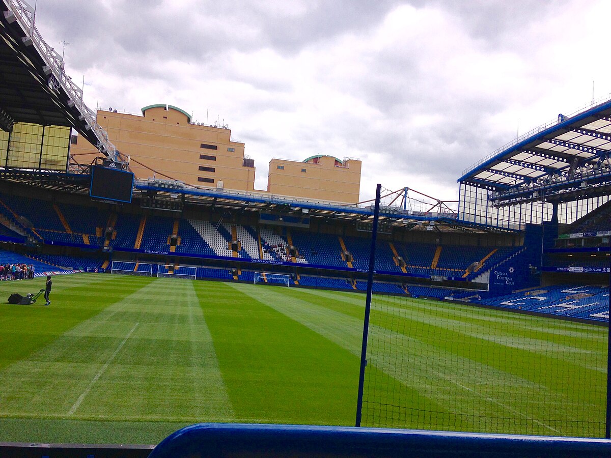 Exterior view of Stamford Bridge stadium, home of Chelsea FC, February 2013