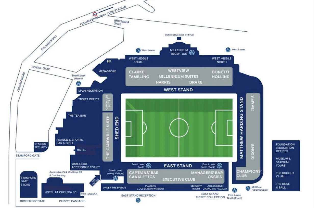 Stadium Overview for Stamford Bridge
