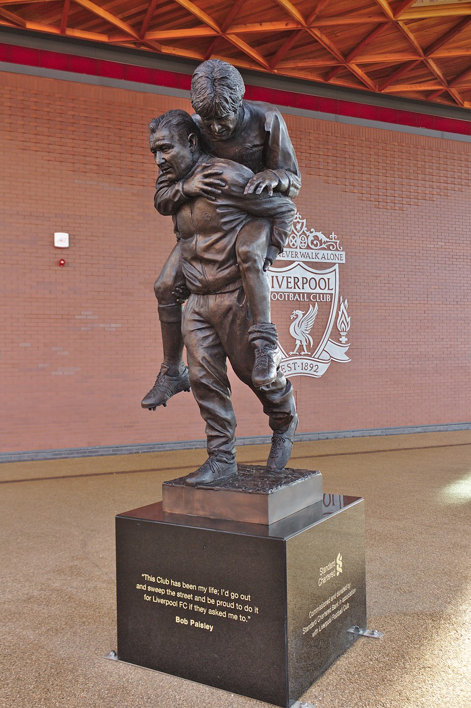 Bob Paisley statue at Paisley Square, Anfield