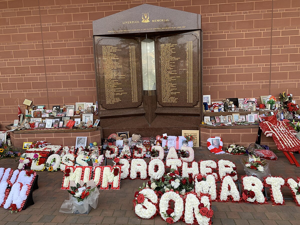 Hillsborough memorial outside Anfield