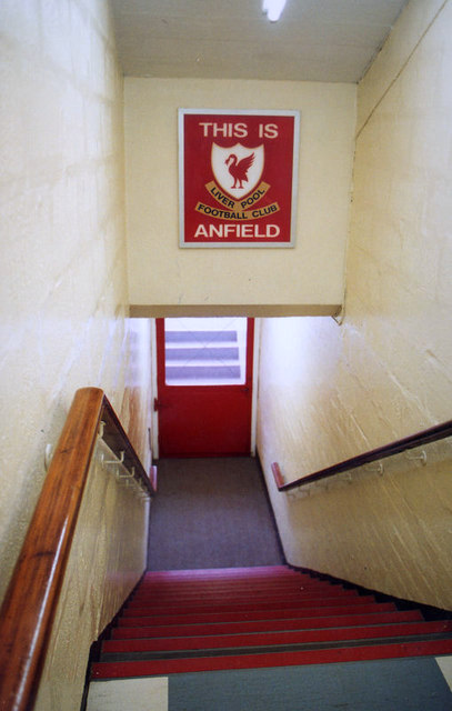 The 'This is Anfield' sign inside Anfield stadium