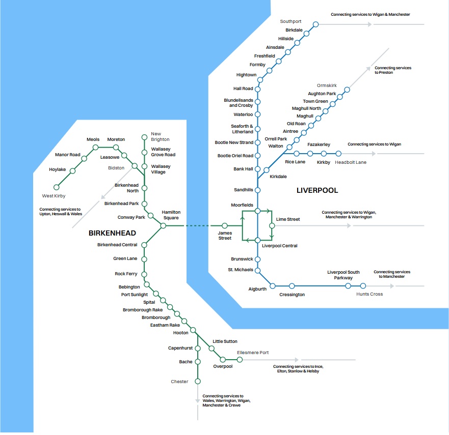 Liverpool Rail Network Map