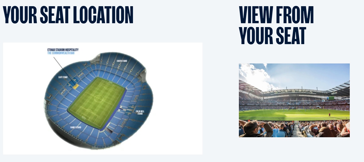 Commonwealth Bar Hospitality at Manchester City Seating Location