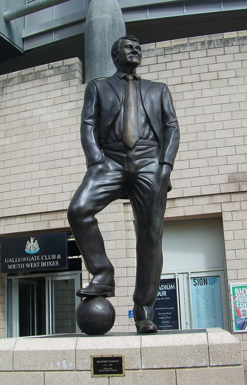 Statue of Sir Bobby Robson outside St James' Park, Newcastle