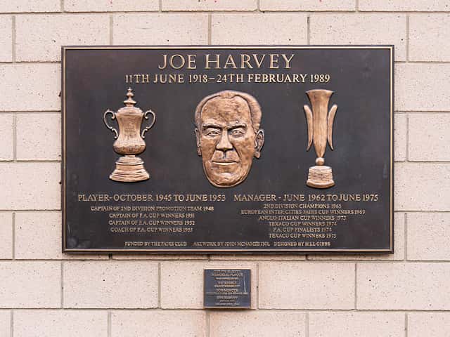 Joe Harvey memorial plaque at St James' Park, Newcastle upon Tyne