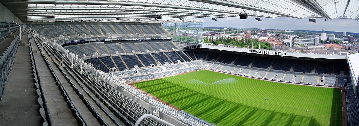 Panoramic view of St James' Park stadium, Newcastle