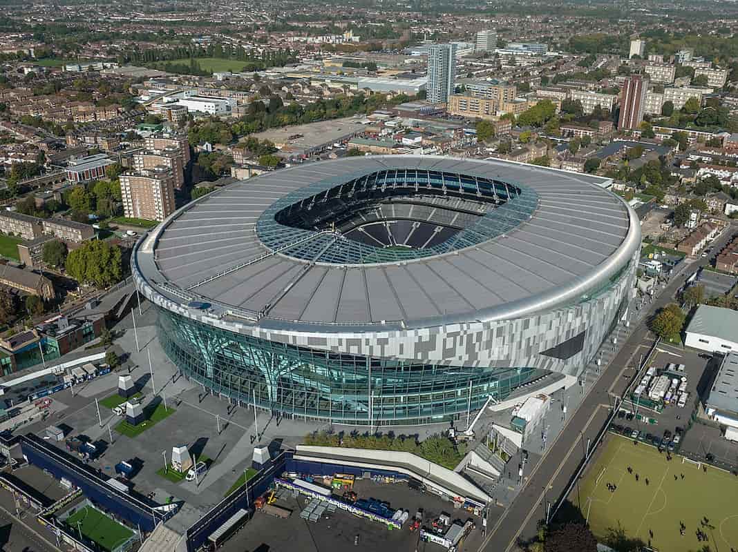 Tottenham Hotspur Stadium, London, taken from the north-east