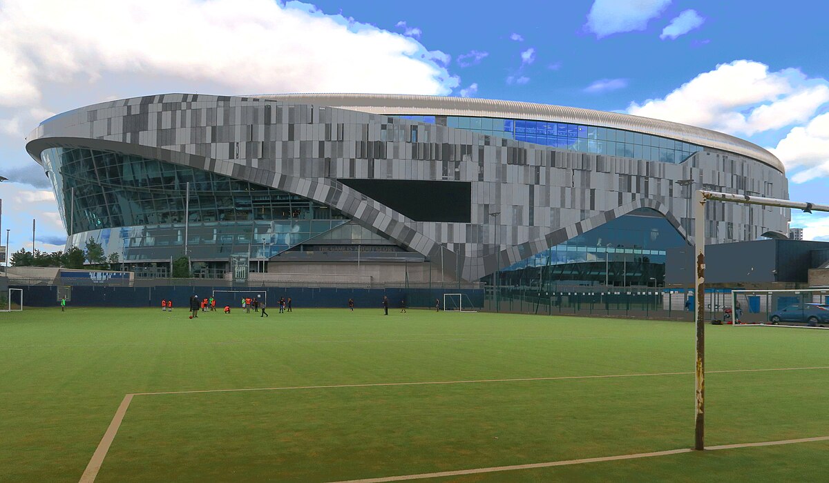 Tottenham Hotspur Stadium viewed from the east, June 2019