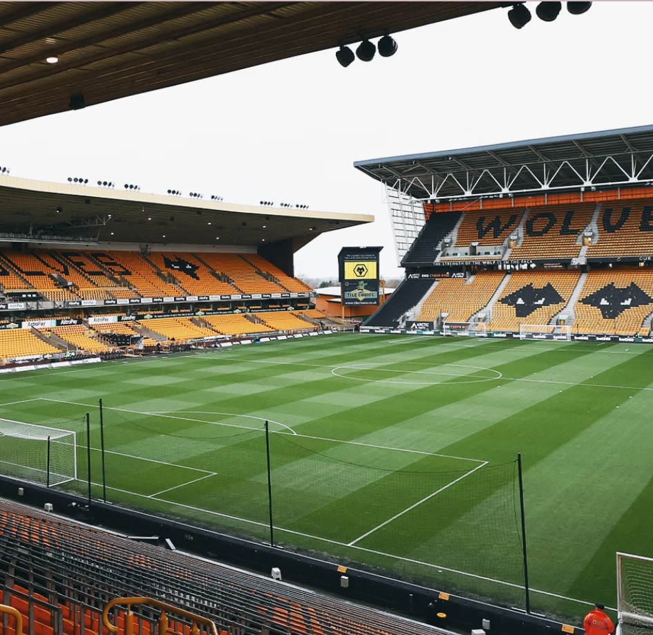 Interior view of Molineux Stadium, home of Wolverhampton Wanderers (Wolves) FC